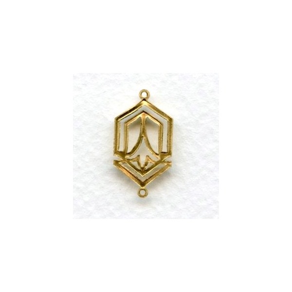 Openwork Connectors 22mm Raw Brass (6) - Image 2