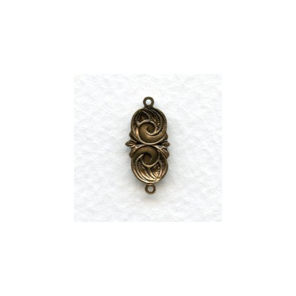 Swirl Detail Connectors Oxidized Brass (12) - Image 2