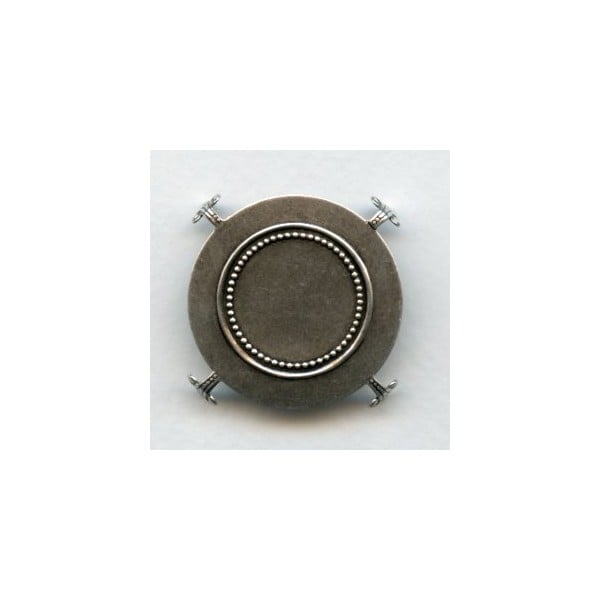 Turtle Settings for 38mm Round Stones Oxidized Silver (3)