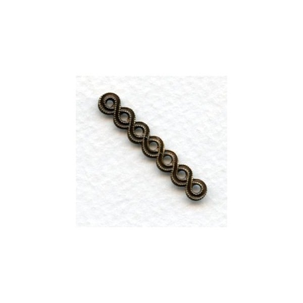 Endless Ribbon Connector Bail Oxidized Brass 32mm (12)