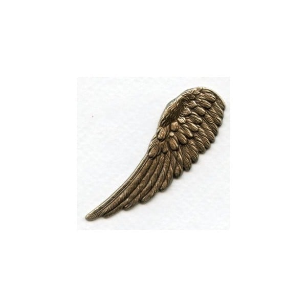 Detailed Large Right Wings Oxidized Brass 65mm (2)