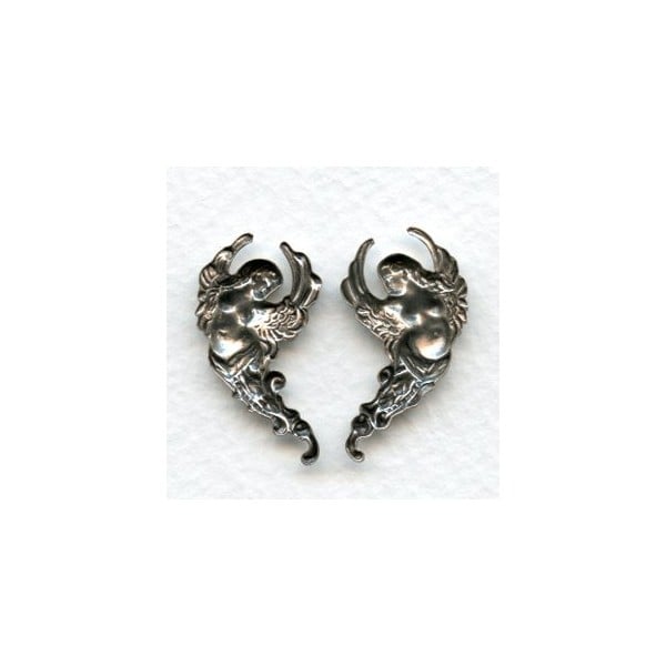 Winged Goddess Flourishes Oxidized Silver (1 set) - Image 2