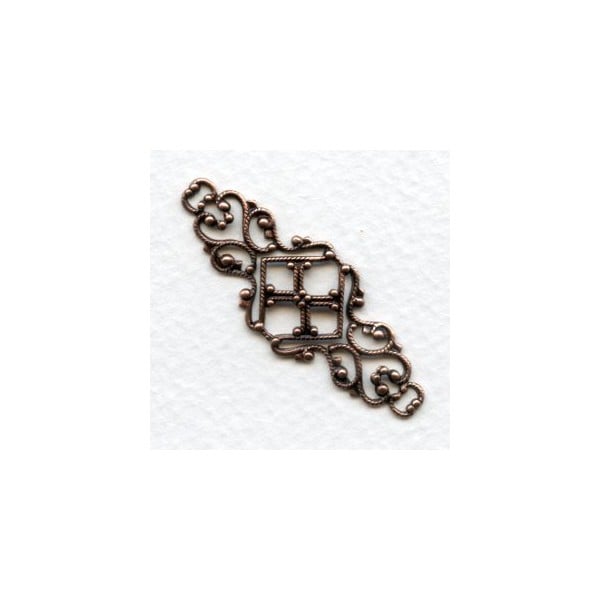 Feminine Filigree Ornate Connector 45mm Copper (6)