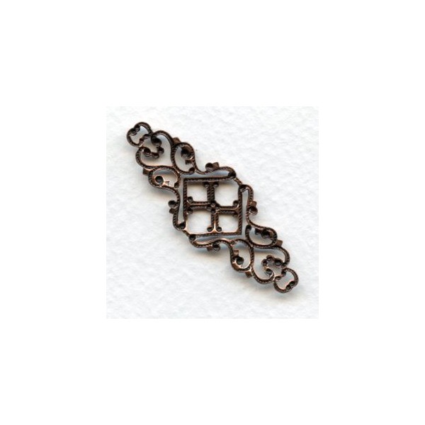Feminine Filigree Ornate Connector 45mm Copper (6) - Image 2
