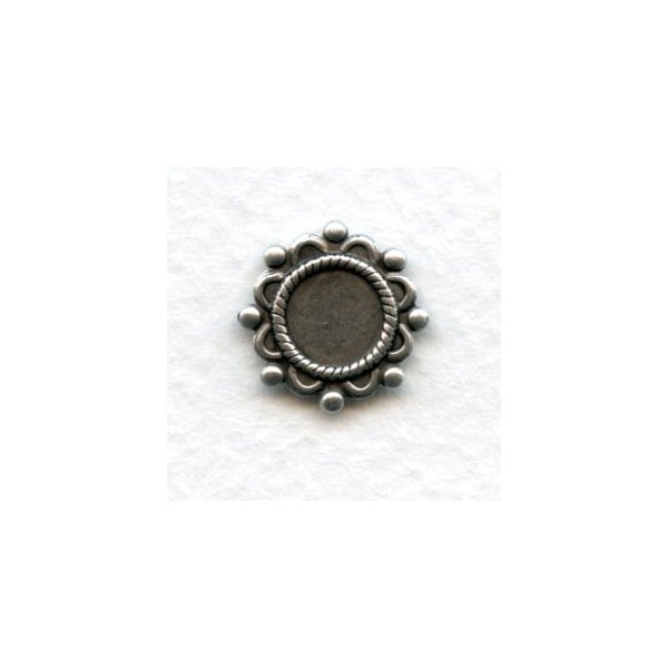Ornate Details Oxidized Silver Settings 7mm (6)