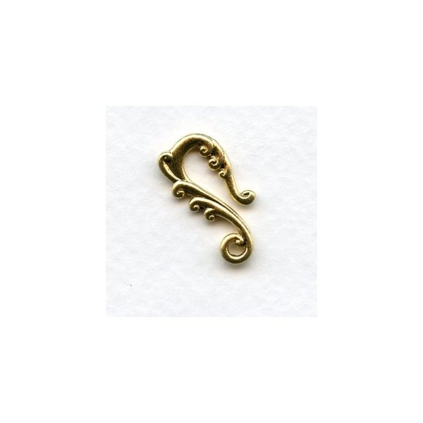 Curvy Tendrils Necklace Hooks Bright Gold 22mm (4)