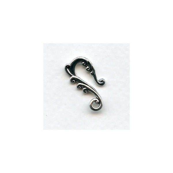 Curvy Tendrils Necklace Hooks Bright Silver 22mm (4)