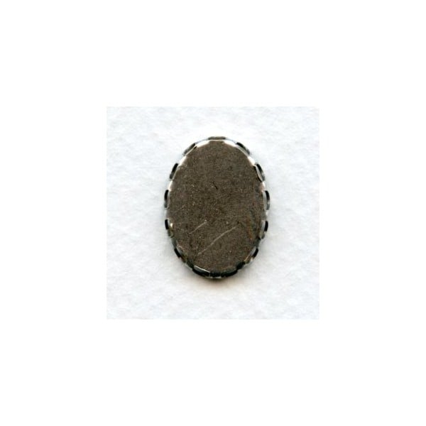 Lace Edge Settings 18x13mm Oxidized Silver (12) - Image 2