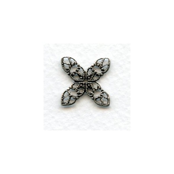 Filigree Connectors 17mm Oxidized Silver (12)