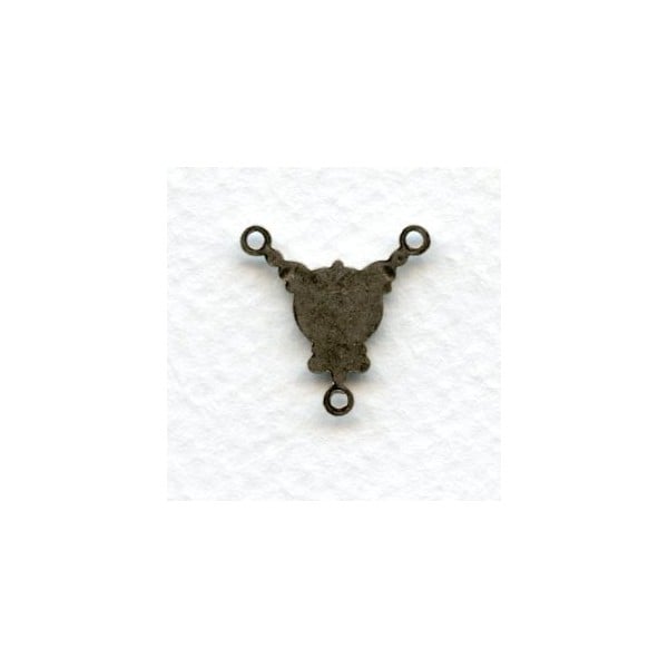 Small Elegant 3 Loop Connectors 17x17mm Oxidized Silver (6) - Image 2