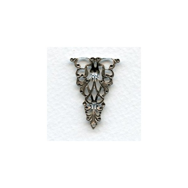 Filigree Triangle 31mm Connector Oxidized Silver (4) - Image 2