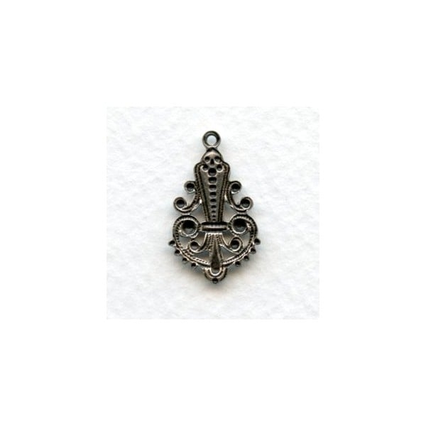 Small Pendant Drops 22mm Oxidized Silver (12) - Image 2