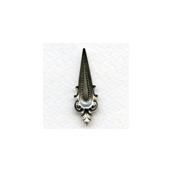 Prong Effect Stampings Long Narrow Oxidized Silver (6) - Image 2