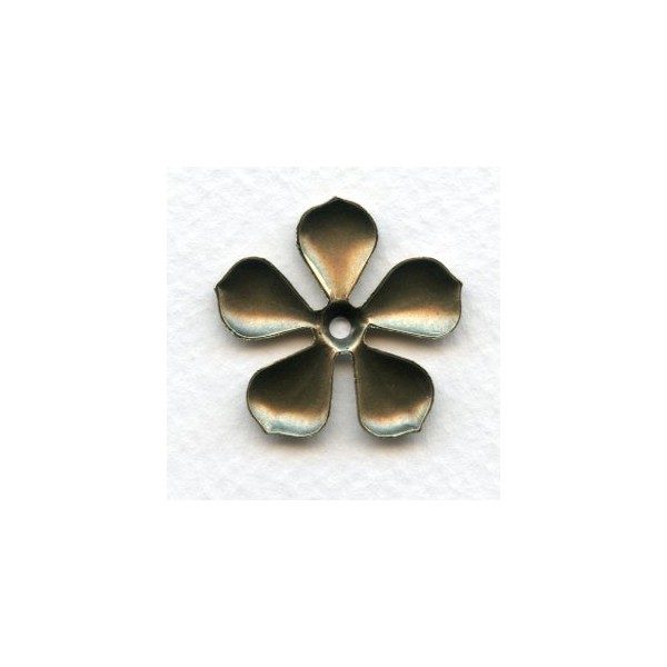Rounded Petal Flowers Oxidized Brass 28mm (4) - Image 2