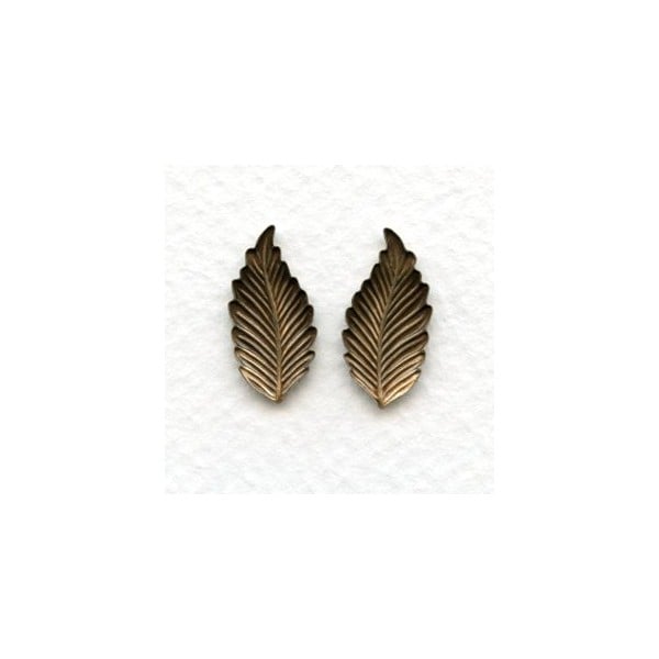Favorite Leaves Great Size 19mm Oxidized Brass (6 Pairs) - Image 2