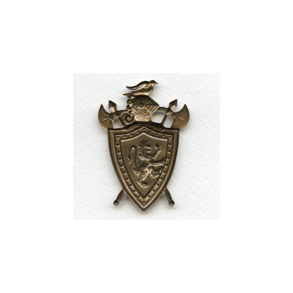Medieval Knights Crest Oxidized Brass 65mm (1) - Image 2