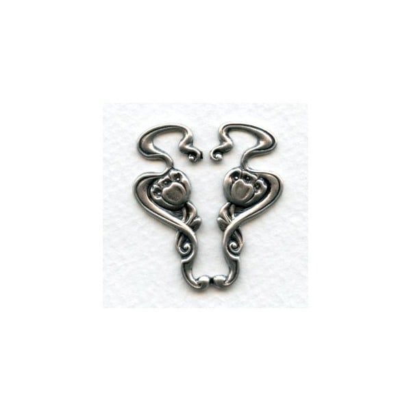 Art Nouveau Style Floral Framework Oxidized Silver 35mm (1)