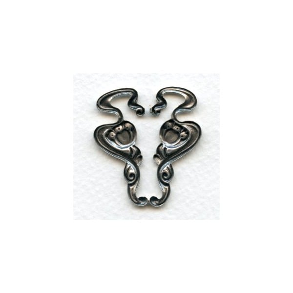 Art Nouveau Style Floral Framework Oxidized Silver 35mm (1) - Image 2