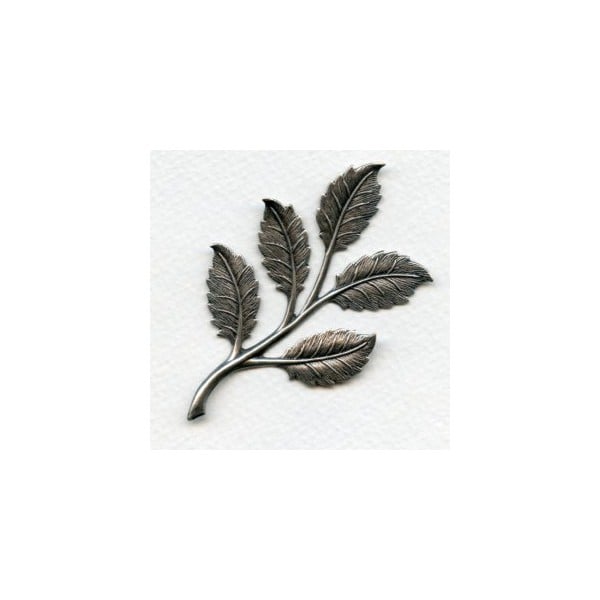 Dramatic Leaf Sprays Oxidized Silver 75mm (2)