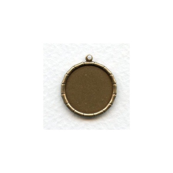 Bamboo Edge 18mm Setting with Loop Oxidized Brass (6)