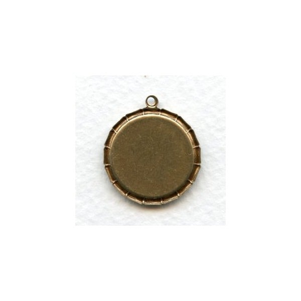 Bamboo Edge 18mm Setting with Loop Oxidized Brass (6) - Image 2