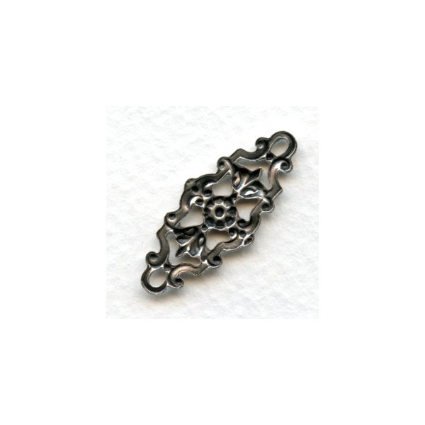 Fancy Floral Connectors Oxidized Silver 29mm (6) - Image 2