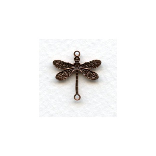 Victorian Style Dragonfly Connectors Oxidized Copper (12) - Image 2