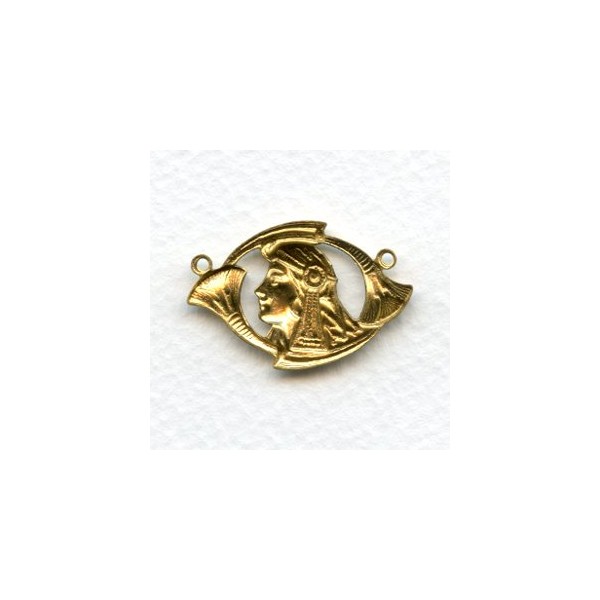 Egyptian Revival Style Connector Raw Brass (6) - Image 2