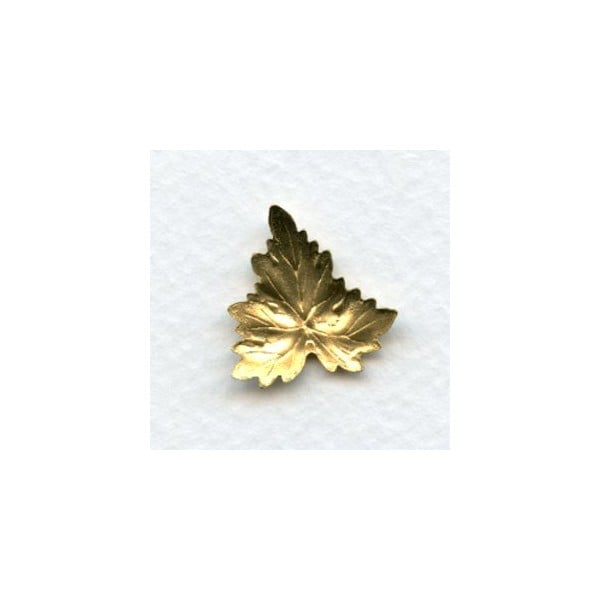 Detailed Leaf Design Raw Brass Stampings 19mm (4) - Image 2