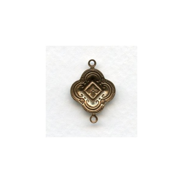 Quatrefoil Medallion Connector Oxidized Brass 22mm (6) - Image 2