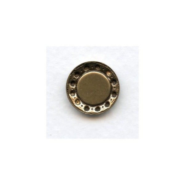 Arts and Crafts Style 10mm Oxidized Brass Settings (12) - Image 2
