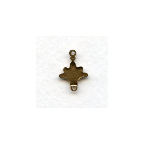 Fleur-de-lis Connectors 2 Loops Solid Oxidized Brass (6) - Image 2