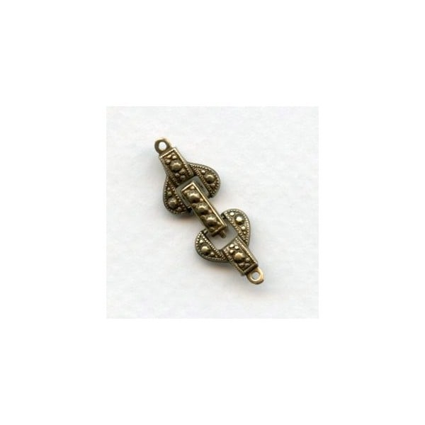 Decorative Single Strand Brass Foldover Clasp with End Tabs (1)