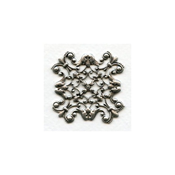 Openwork Stamping Oxidized Silver 42mm (1)