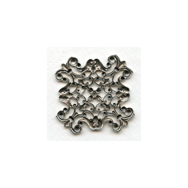 Openwork Stamping Oxidized Silver 42mm (1) - Image 2