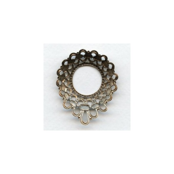 Ribbon Detail Pendant Frame Oxidized Brass 47mm (1) - Image 2
