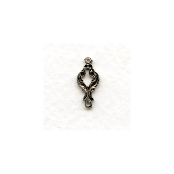 Tiny Elegant Connector Oxidized Silver 15mm (12) - Image 2