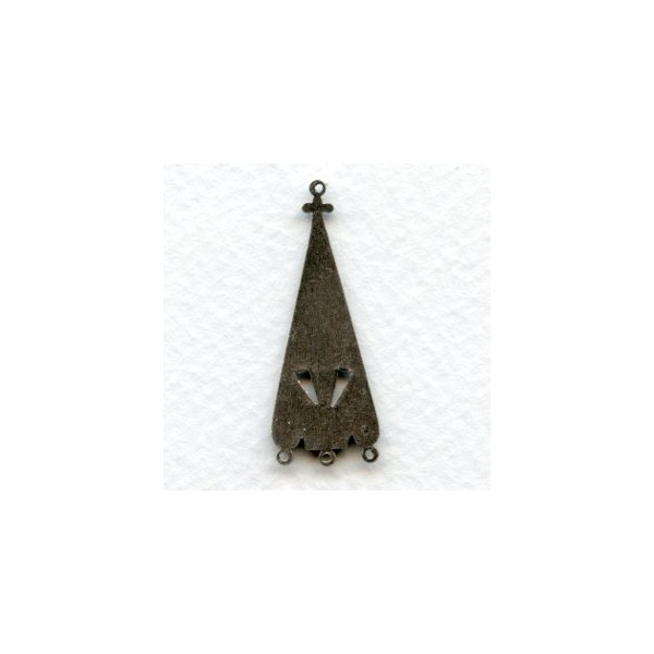 Triangle Connector Earring Drama Oxidized Silver (4) - Image 2