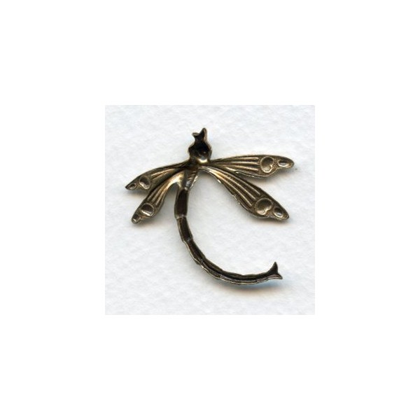Art Deco Inspired Dragonfly Oxidized Brass 30mm (3) - Image 2