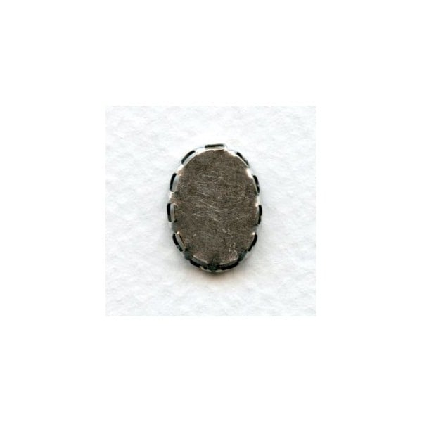 Lace Edge Settings 14x10mm Oxidized Silver (12) - Image 2