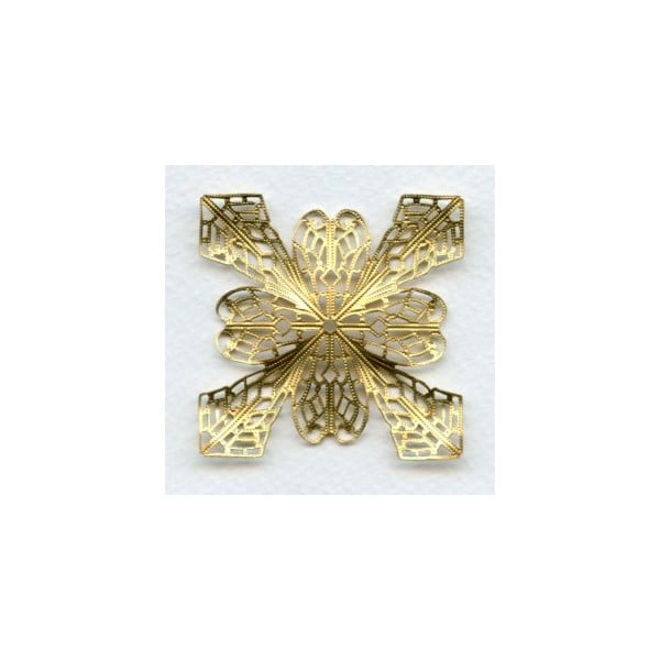 Grand Filigree Four Point Stamping Raw Brass (1) - Image 2