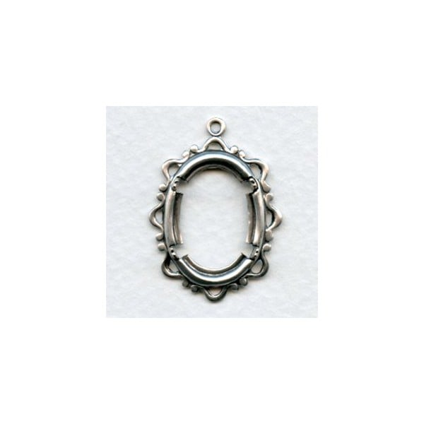 Openwork Fancy 18x13mm Setting Oxidized Silver (1)