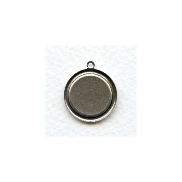 Simple 15mm Settings Oxidized Silver with Loop (6) - Image 2