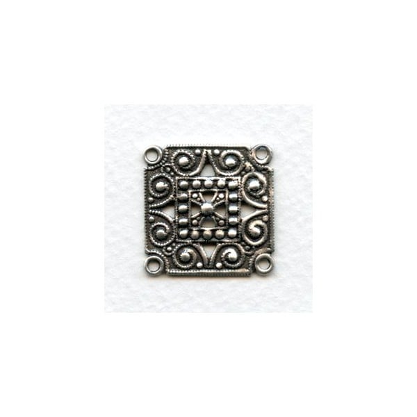 Four Loop Bracelet Links Oxidized Silver (6)