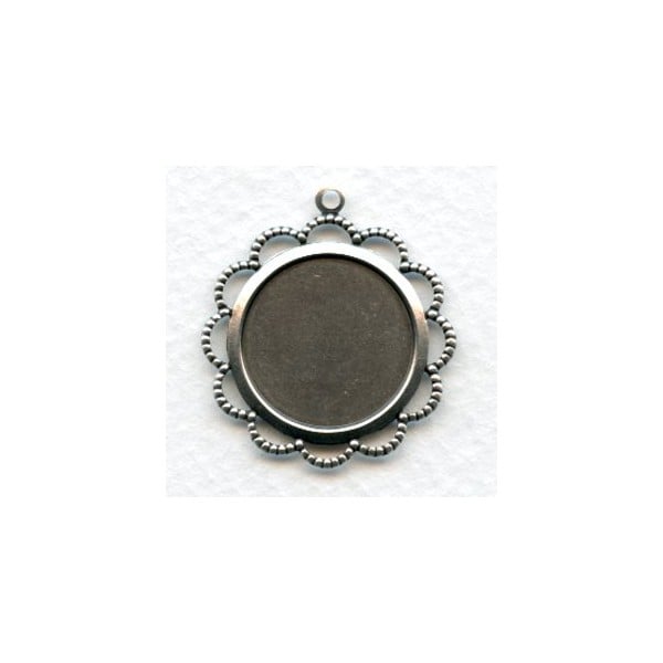 Filigree Edge 18mm Setting Oxidized Silver (6)