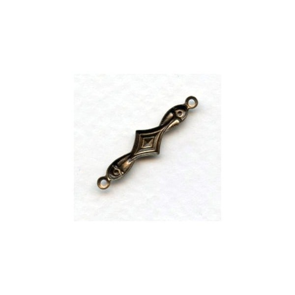 Art Deco Style 30mm Connectors Oxidized Brass (12) - Image 2