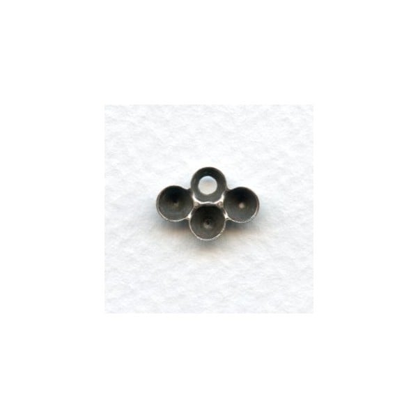 Pearl Cup Pendants with Loop 4mm Settings Oxidized Silver (12)