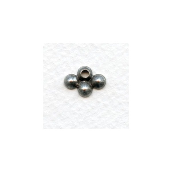 Pearl Cup Pendants with Loop 4mm Settings Oxidized Silver (12) - Image 2