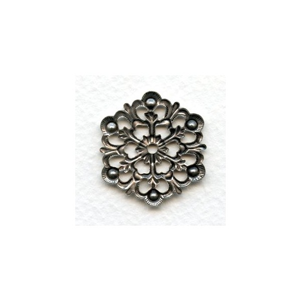 Rosettes for Rhinestones Oxidized Silver 29mm (6) - Image 2