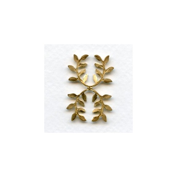 Double Leaf Spray Raw Brass 34mm (6) - Image 2